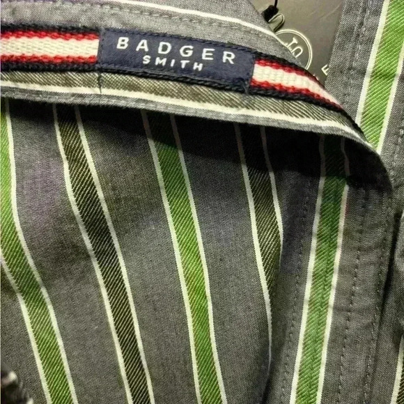 NWT Badger Smith Button Up Striped Long Sleeve Shirt Size Large - Picture 6 of 6